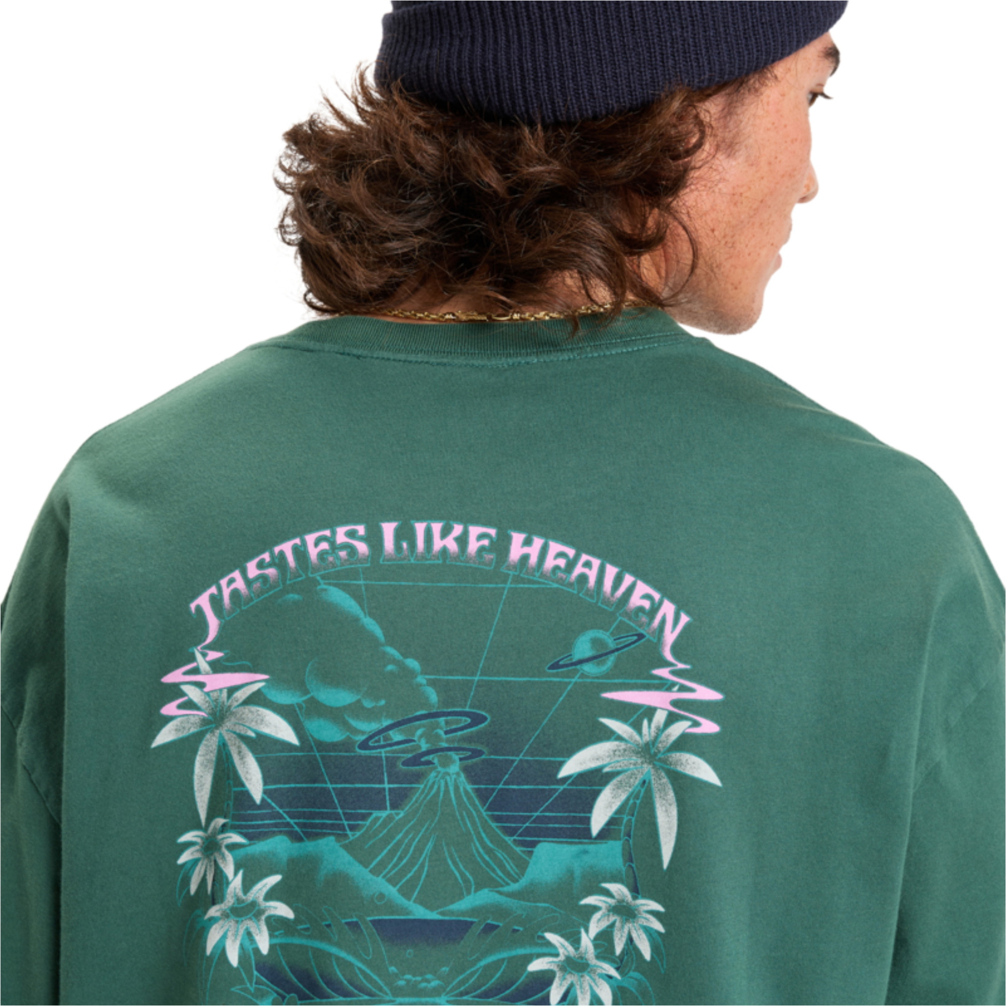 2025 Quiksilver Da Uomo HW Hollow Coves Tee A Maniche Lunghe EQYZT08202 - Trekking Green